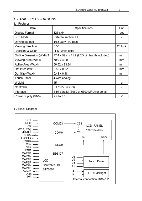 LG12864F-SFDWH6V-TP