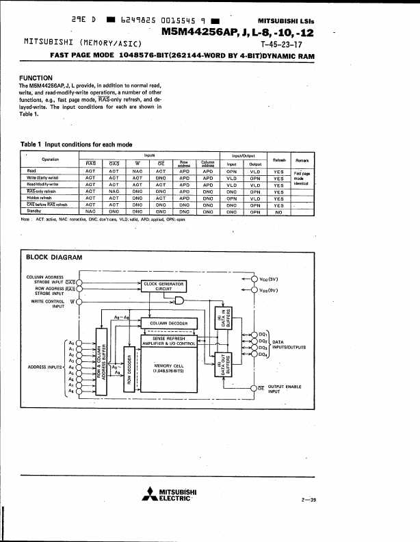 M5M44256AJ-8