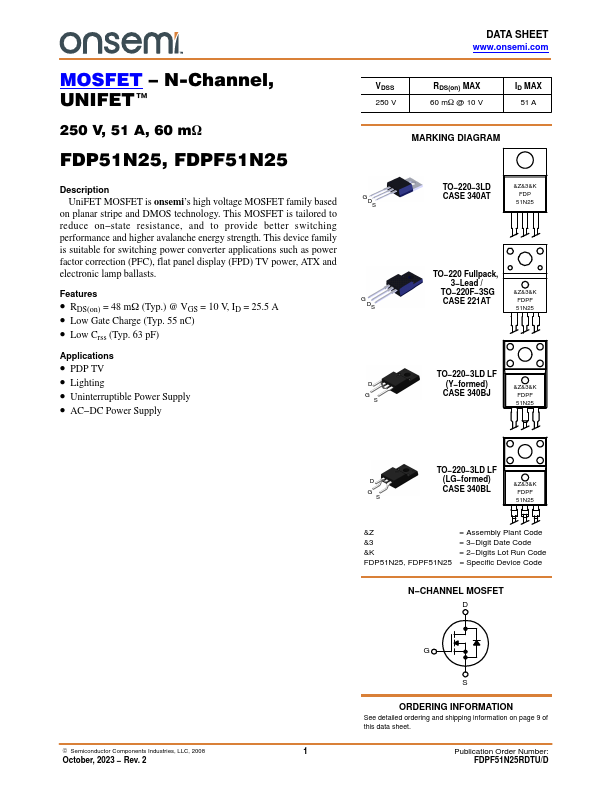 FDPF51N25