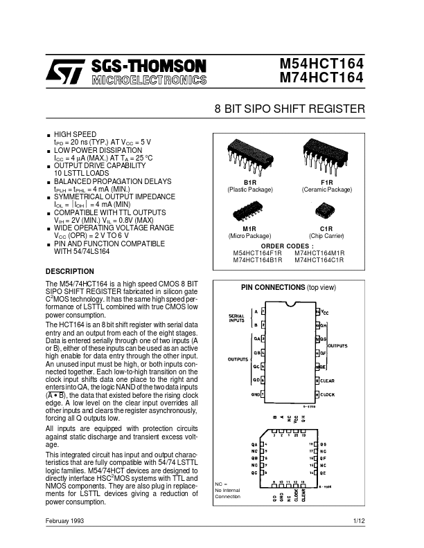 M54HCT164