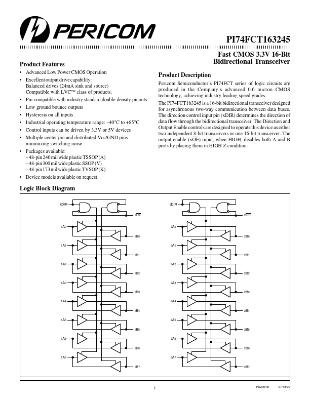 PI74FCT163245