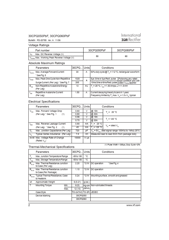 30CPQ050PbF