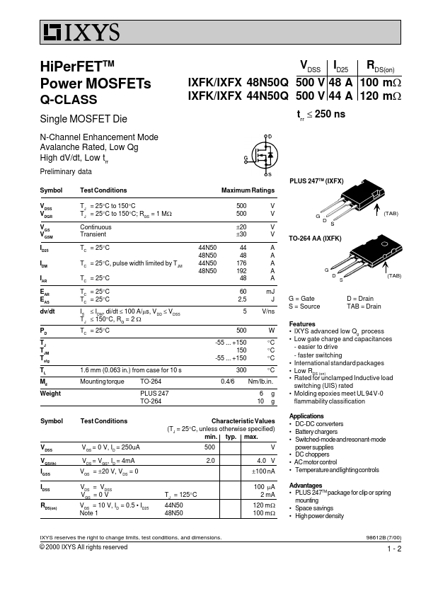 IXFK48N50Q