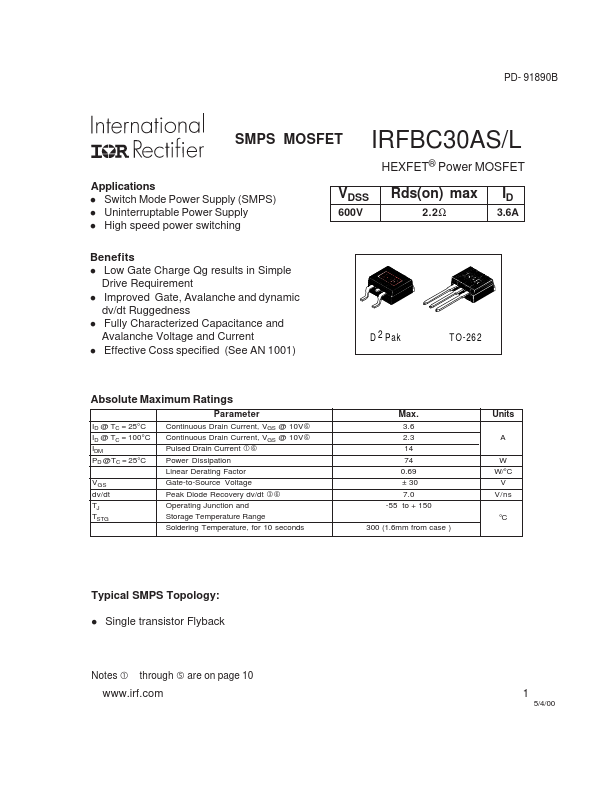 IRFBC30L