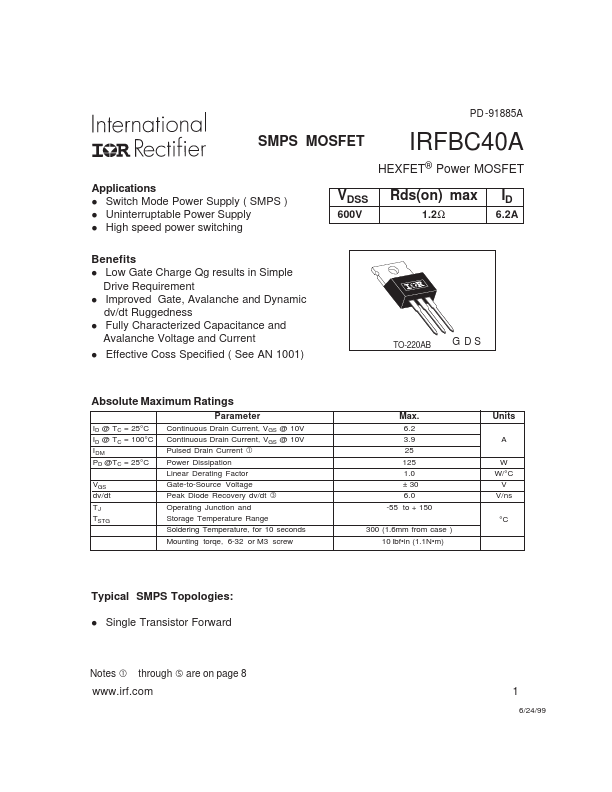 IRFBC40A