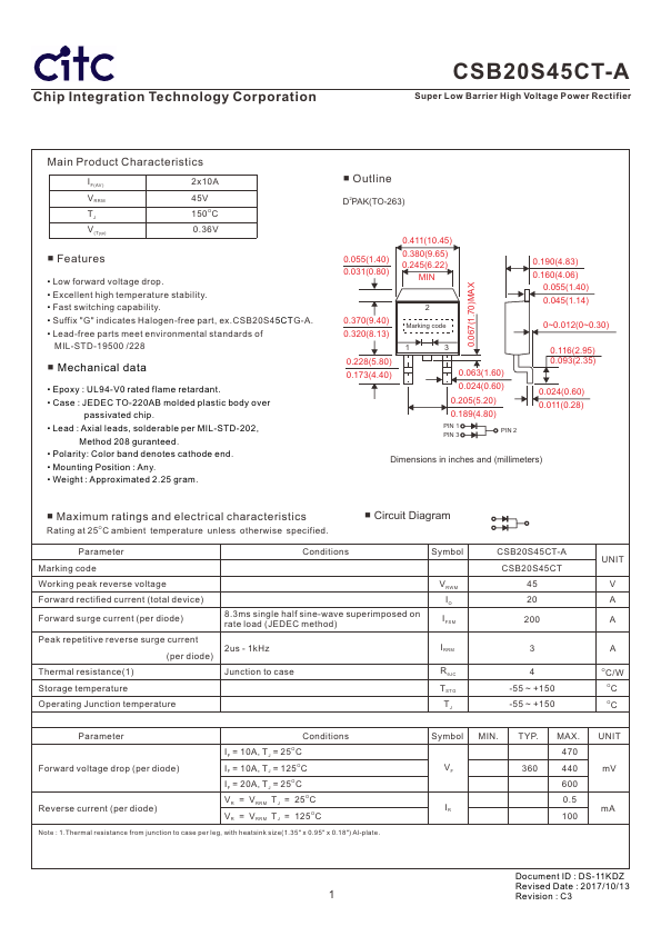 CSB20S45CT-A