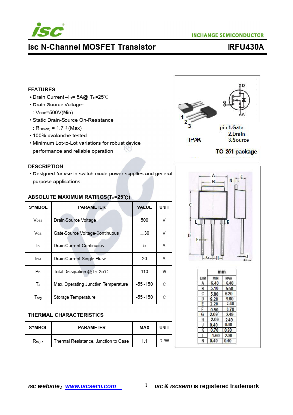 IRFU430A