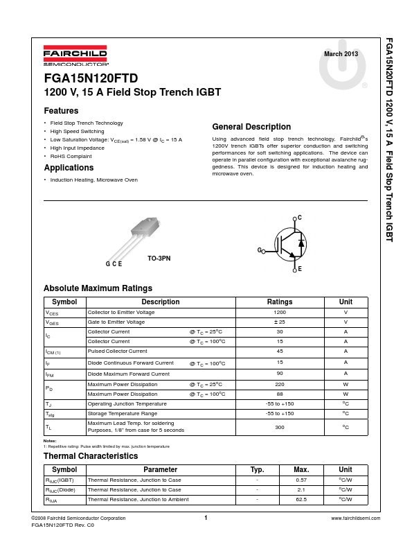 FGA15N120FTD