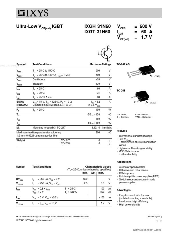 IXGT31N60