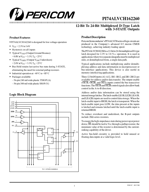 PI74ALVCH162260