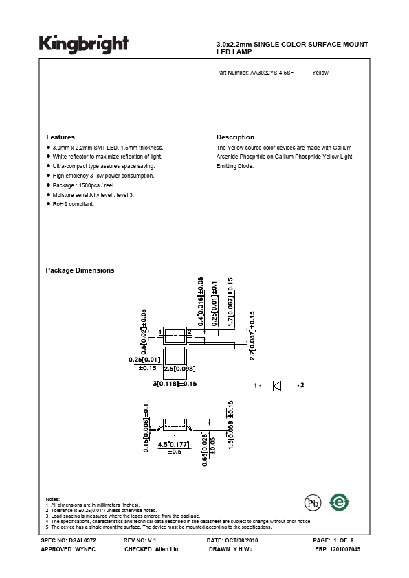 AA3022YS-4.5SF