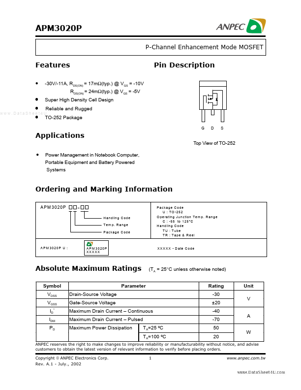 APM3020P