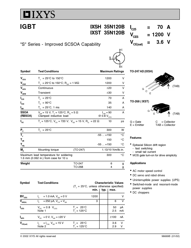 IXSH35N120B