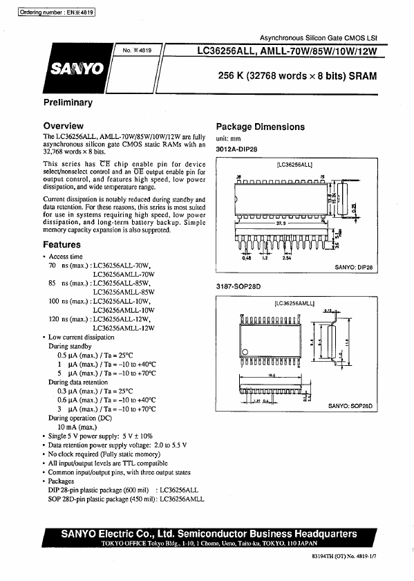 LC36256AMLL-10W