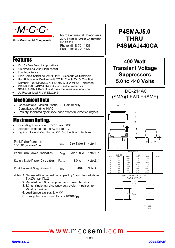 P4SMAJ8.5A