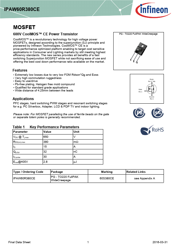 IPAW60R380CE