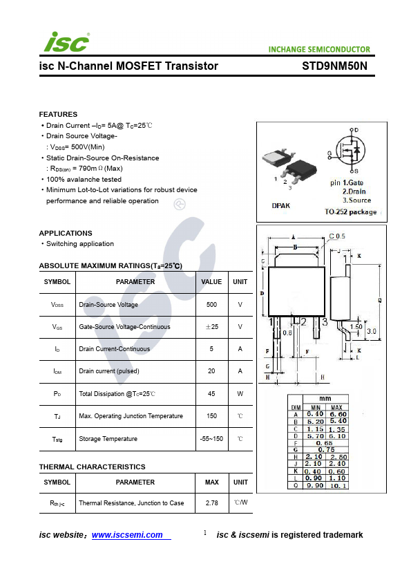 STD9NM50N