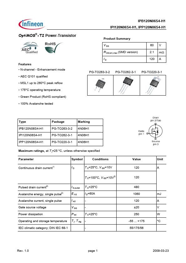 IPP120N06S4-H1