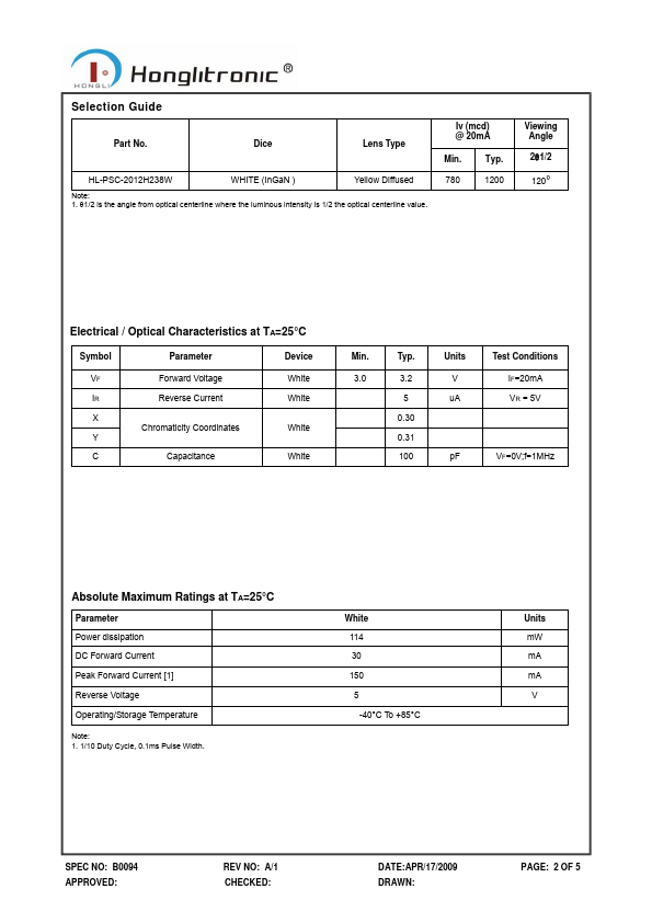 HL-PSC-2012H238W