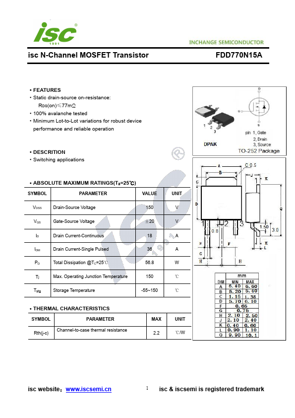 FDD770N15A