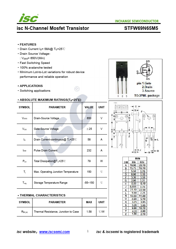 STFW69N65M5