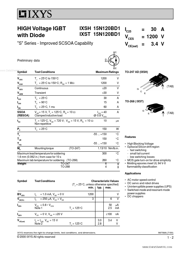 IXST15N120BD1