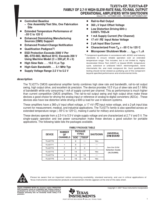 TLV2775A-EP