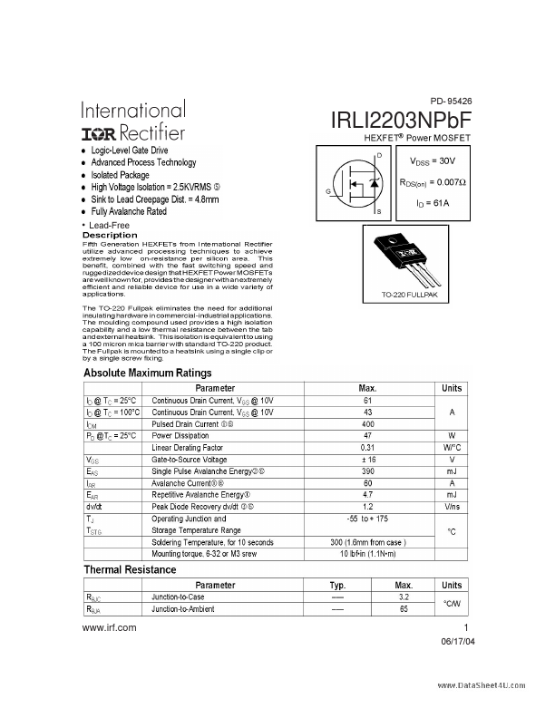 IRLI2203NPBF