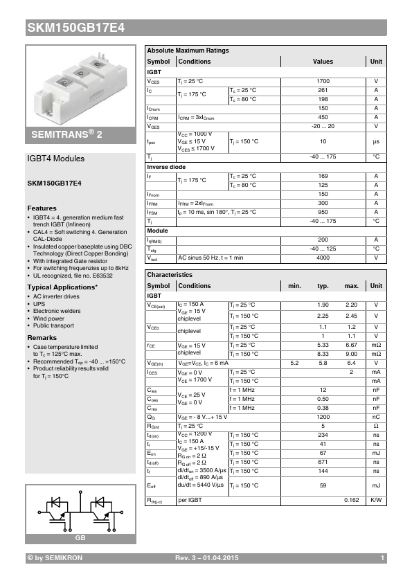 SKM150GB17E4