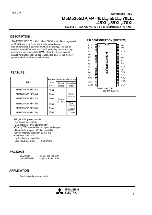 M5M5255DP-55XL