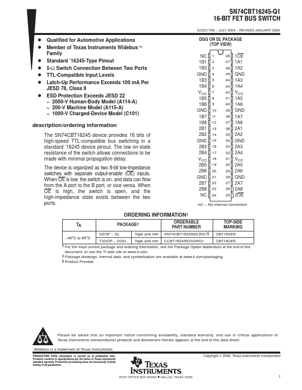 SN74CBT16245-Q1