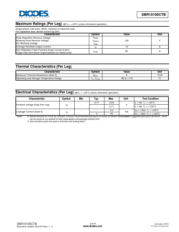 SBR10100CTB