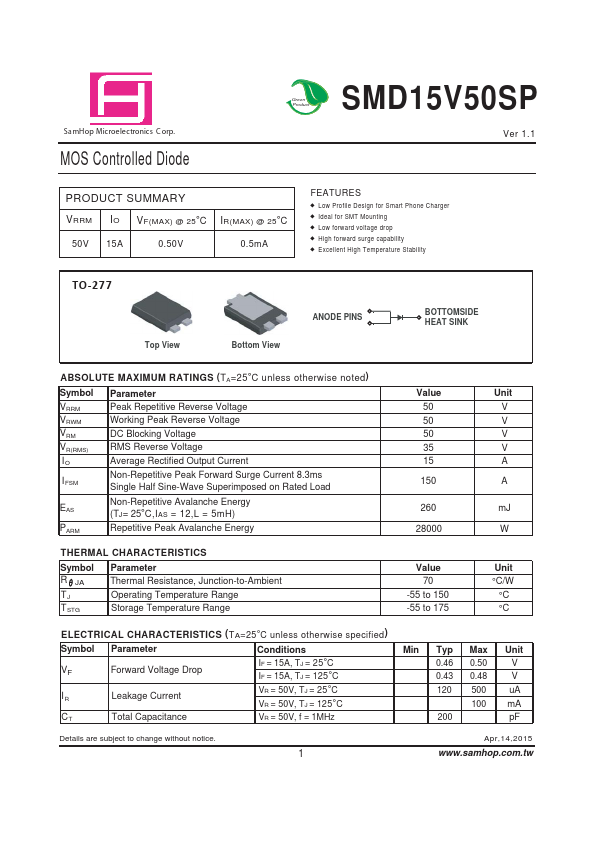 SMD15V50SP