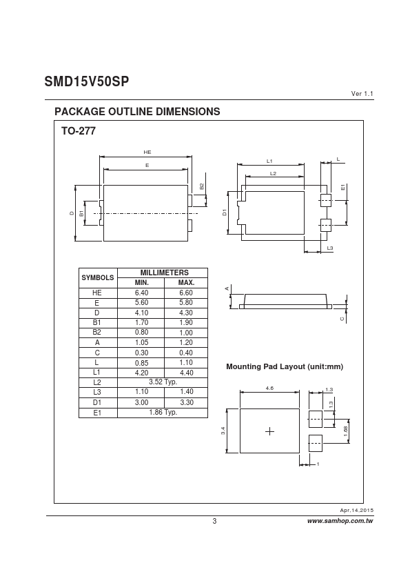 SMD15V50SP