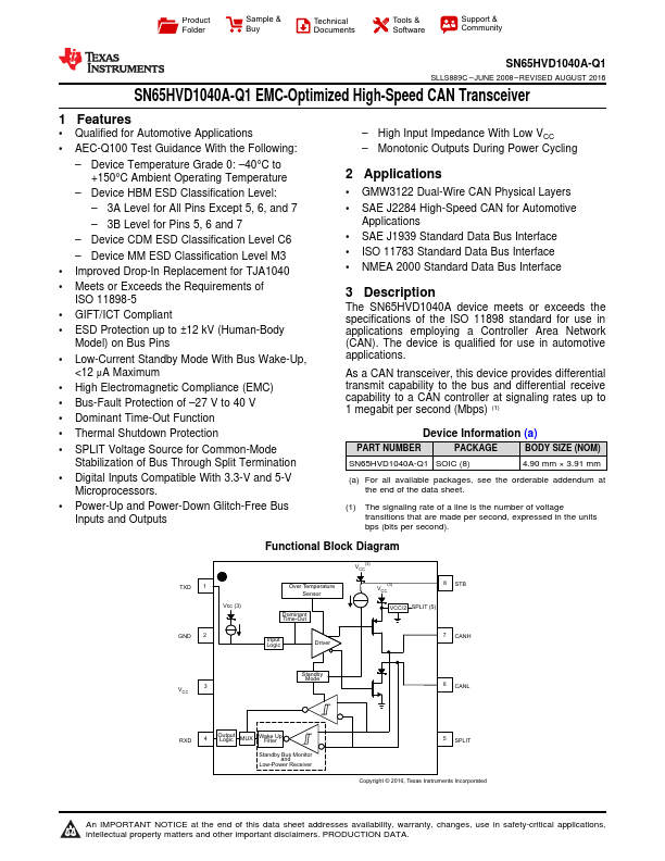 SN65HVD1040A-Q1