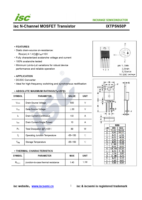 IXTP5N50P