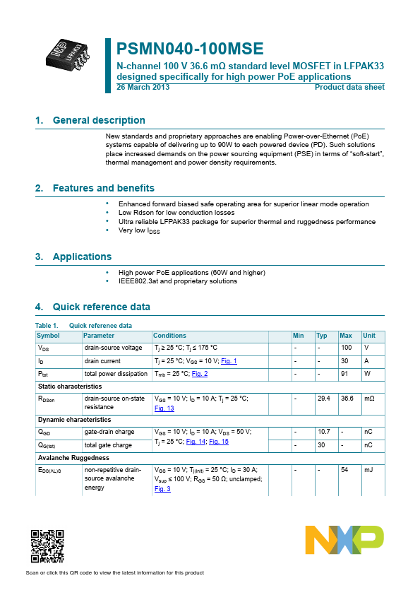 PSMN040-100MSE