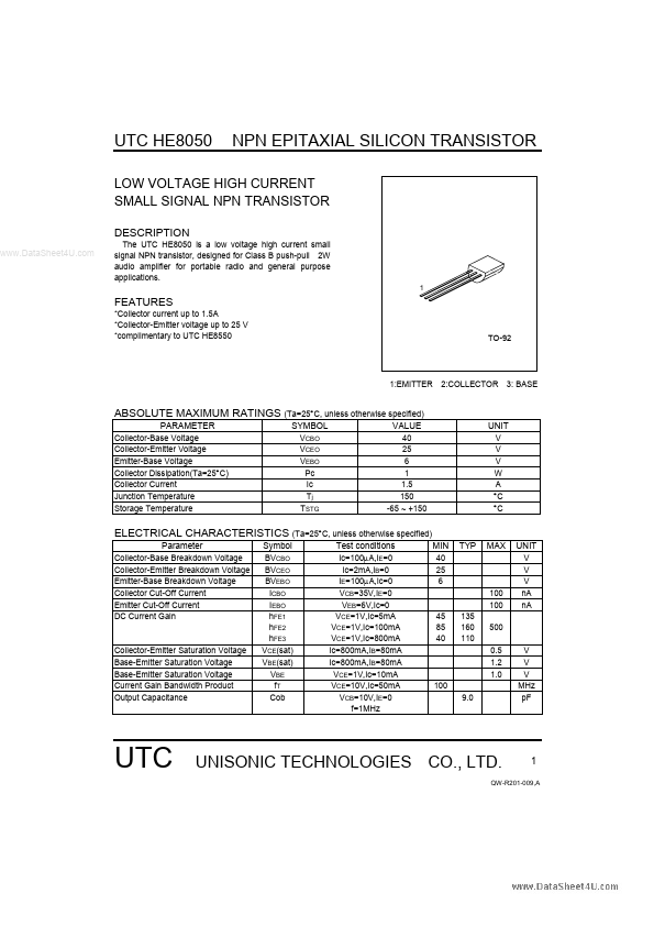 UTCHE8050