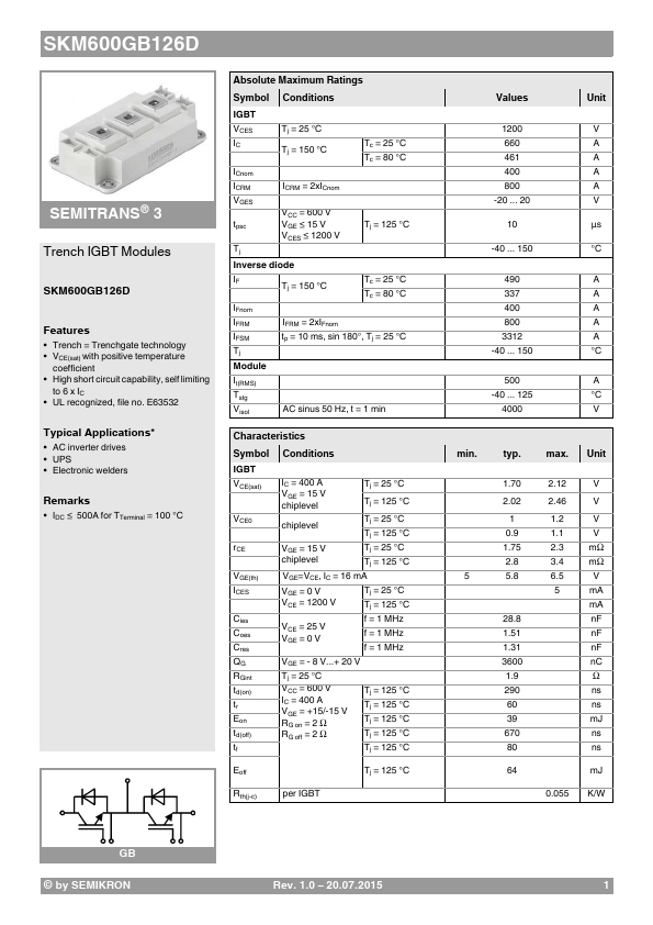 SKM600GB126D