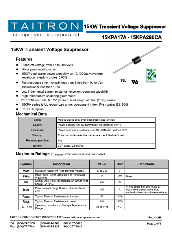 15KPA170CA