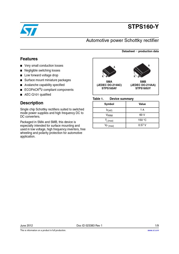 STPS160-Y