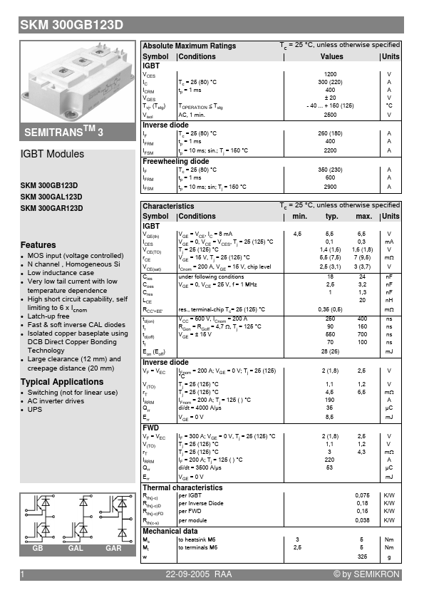 SKM300GB123D