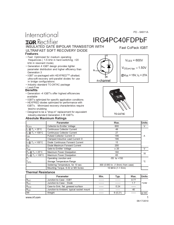 IRG4PC40FDPBF