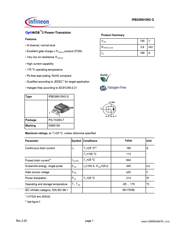 IPB039N10N3G