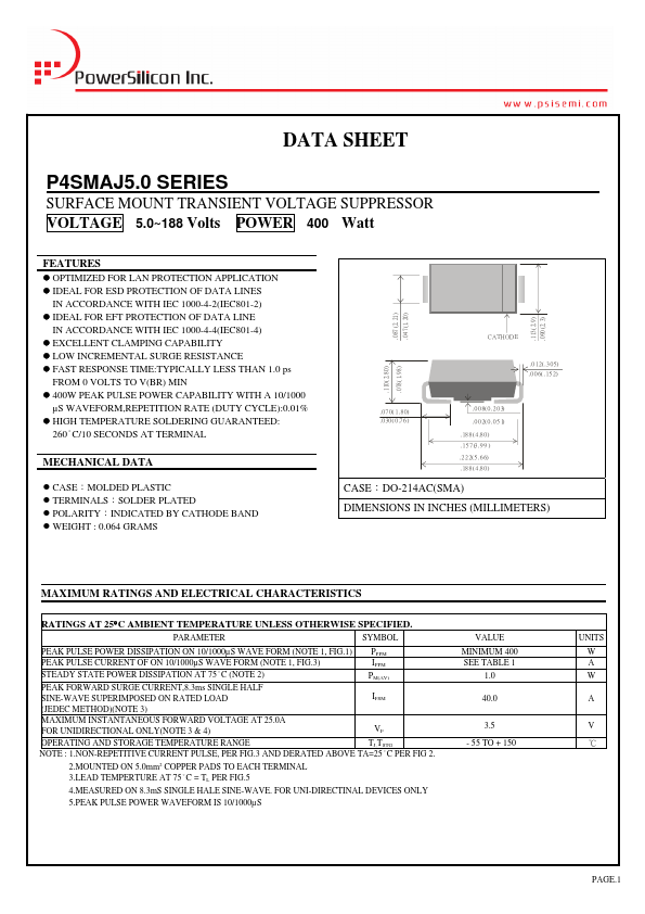 P4SMAJ11CA