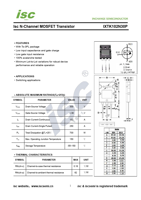 IXTK102N30P