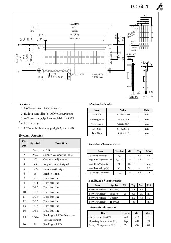 TC1602L