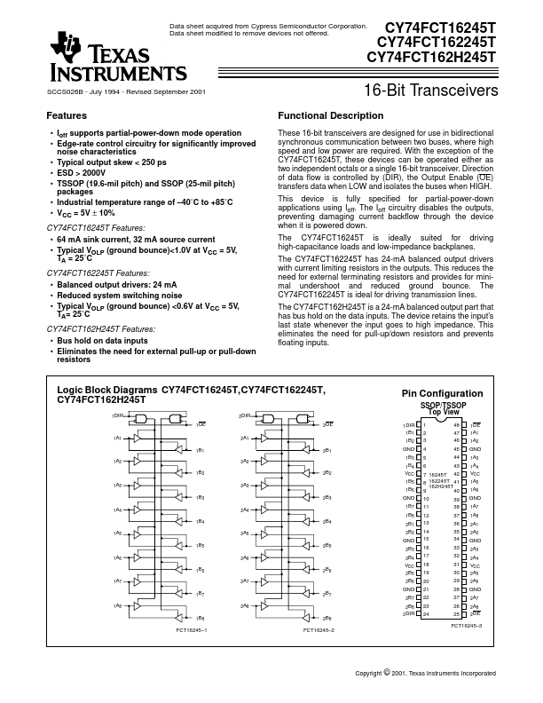 CY74FCT162245T