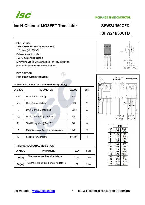 SPW24N60CFD