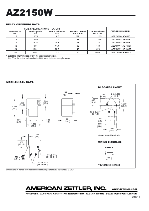 AZ2150W